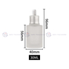Frosted Clear Flat Shoulder Glass Dropper Bottle