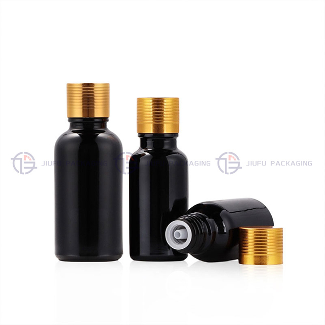 Black Glass Essential Oil Bottle