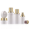 Luxury Gold Electroplated Vertical Stripe Glass Skincare Set