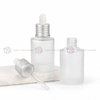 Frosted Clear Flat Shoulder Glass Dropper Bottle