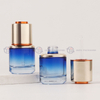 Gradient Blue Glass Dropper Serum Bottle (30ml Thick Bottom & Custom)