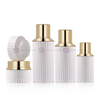Luxury Gold Electroplated Vertical Stripe Glass Skincare Set