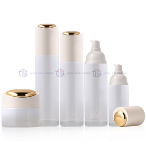 Luxury Platinum White Glass Skincare Packaging Set