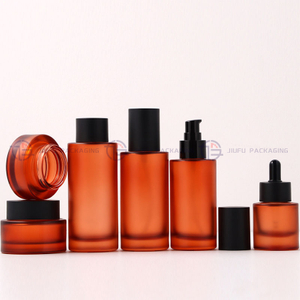Matte Spray Coated Travel Skincare Glass Bottle Set