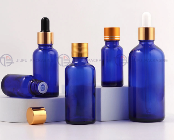 Blue Essential Oil Bottles