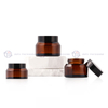 Cosmetic Glass Cream Jars & Skincare Bottle Set (Clear & Amber)