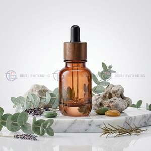 Gradient Blue Glass Dropper Serum Bottle (30ml Thick Bottom & Custom)
