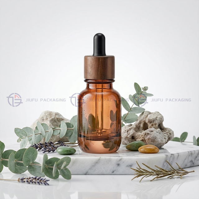 Gradient Blue Glass Dropper Serum Bottle (30ml Thick Bottom & Custom)