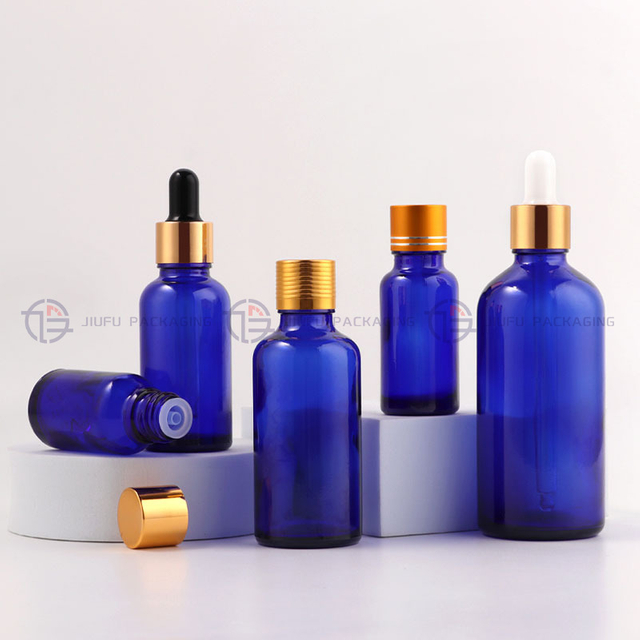Blue Essential Oil Bottles